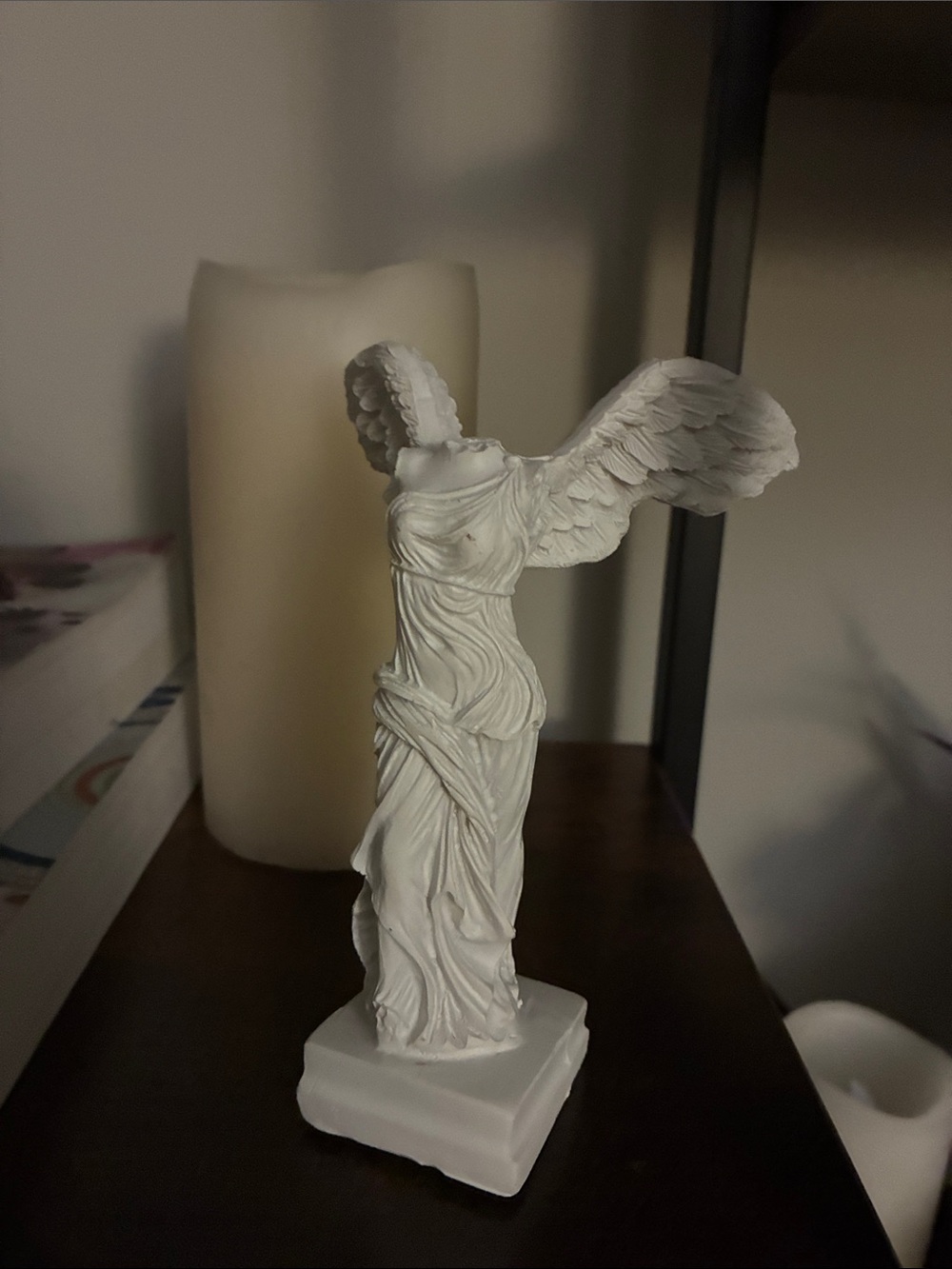 White Winged Angel Statue - Decorative Home Art Goddess